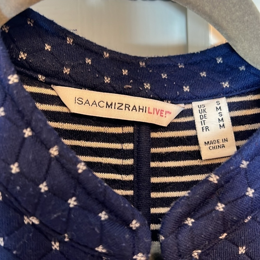 Isaac Mizrahi Live! Button Front Double Knit Field Jacket - Small Dark Navy - Picture 3 of 5